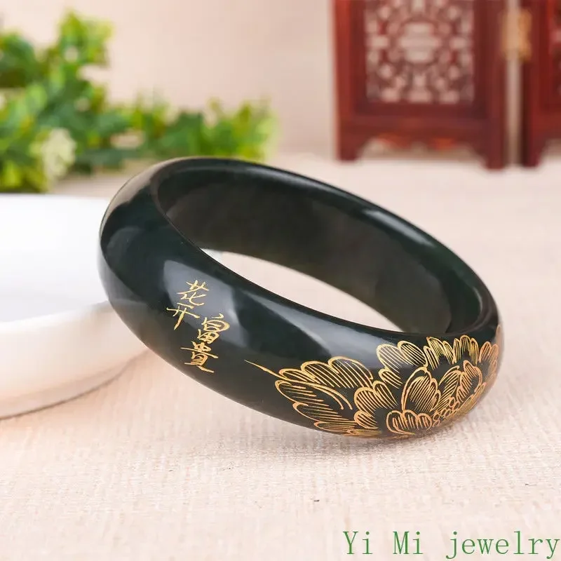 Natural Genuine Hetian Jade Hand Traced Gold Ladies Bracelet High Quality Deluxe Charm Bracelet Jewelry Holiday Birthday Gift
Natural Genuine Hetian Jade Hand Traced Gold Ladies Bracelet High Quality Deluxe Charm Bracelet Jewelry Holiday Birthday Gift