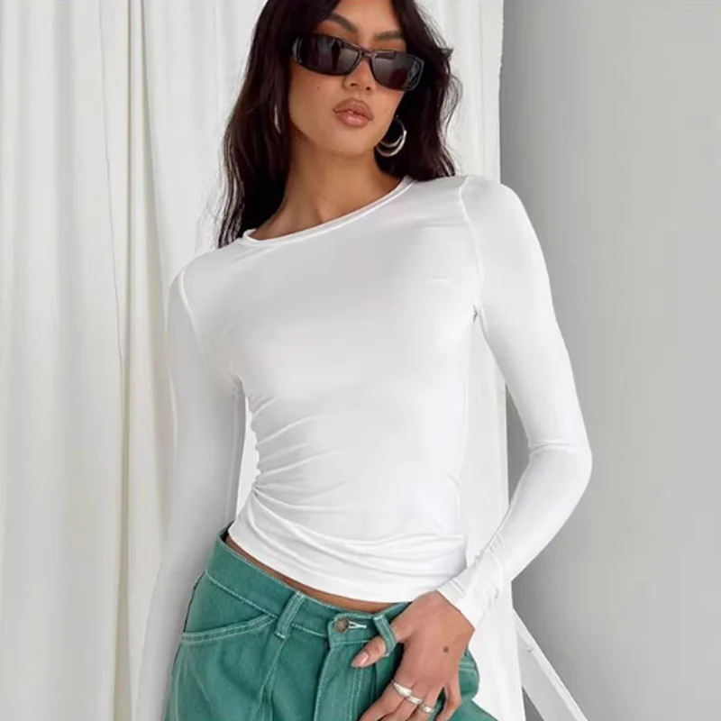 Europe and the United States casual long-sleeved t-shirt solid color Slim pullover t-shirt bottoming shirt tops
Europe and the United States casual long-sleeved t-shirt solid color Slim pullover t-shirt bottoming shirt tops