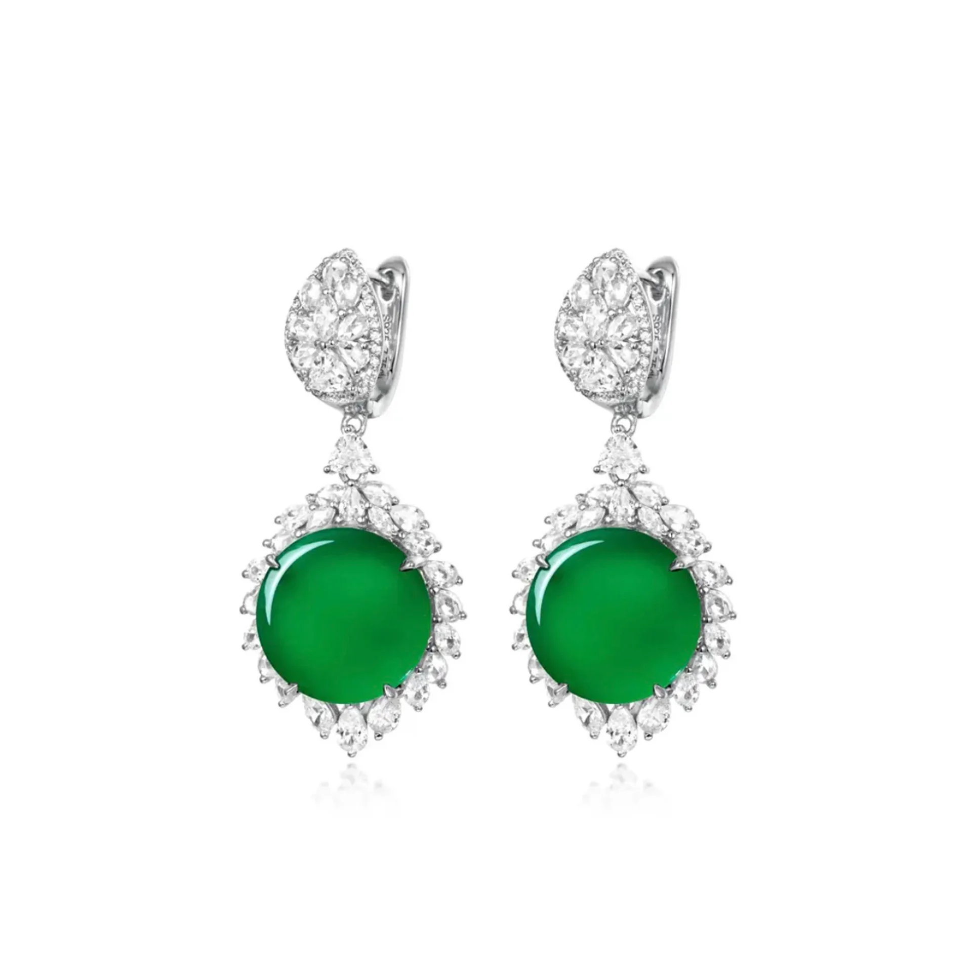 New S925 Silver Ear Jewelry High Carbon Diamond Natural Jade Marrow Accessories Jewelry for Girls' Wedding Jewelry
New S925 Silver Ear Jewelry High Carbon Diamond Natural Jade Marrow Accessories Jewelry for Girls' Wedding Jewelry
