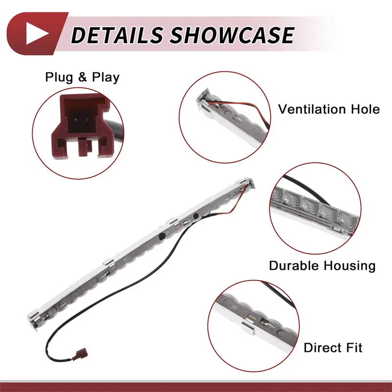 Автомобильный третий стоп-сигнал с высоким креплением 3RD, задний дополнительный сигнальный фонарь для Mercedes-Benz W204 W212 W218 C350 E350 E63 2048200056
Автомобильный третий стоп-сигнал с высоким креплением 3RD, задний дополнительный сигнальный фонарь для Mercedes-Benz W204 W212 W218 C350 E350 E63 2048200056