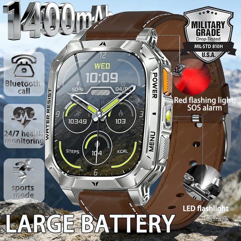 Brand new outdoor 2.01”1400mAh long endurance smartwatch dual color LED flashlight BT call 24/7 HealthMonitoring fitness tracker
Brand new outdoor 2.01”1400mAh long endurance smartwatch dual color LED flashlight BT call 24/7 HealthMonitoring fitness tracker