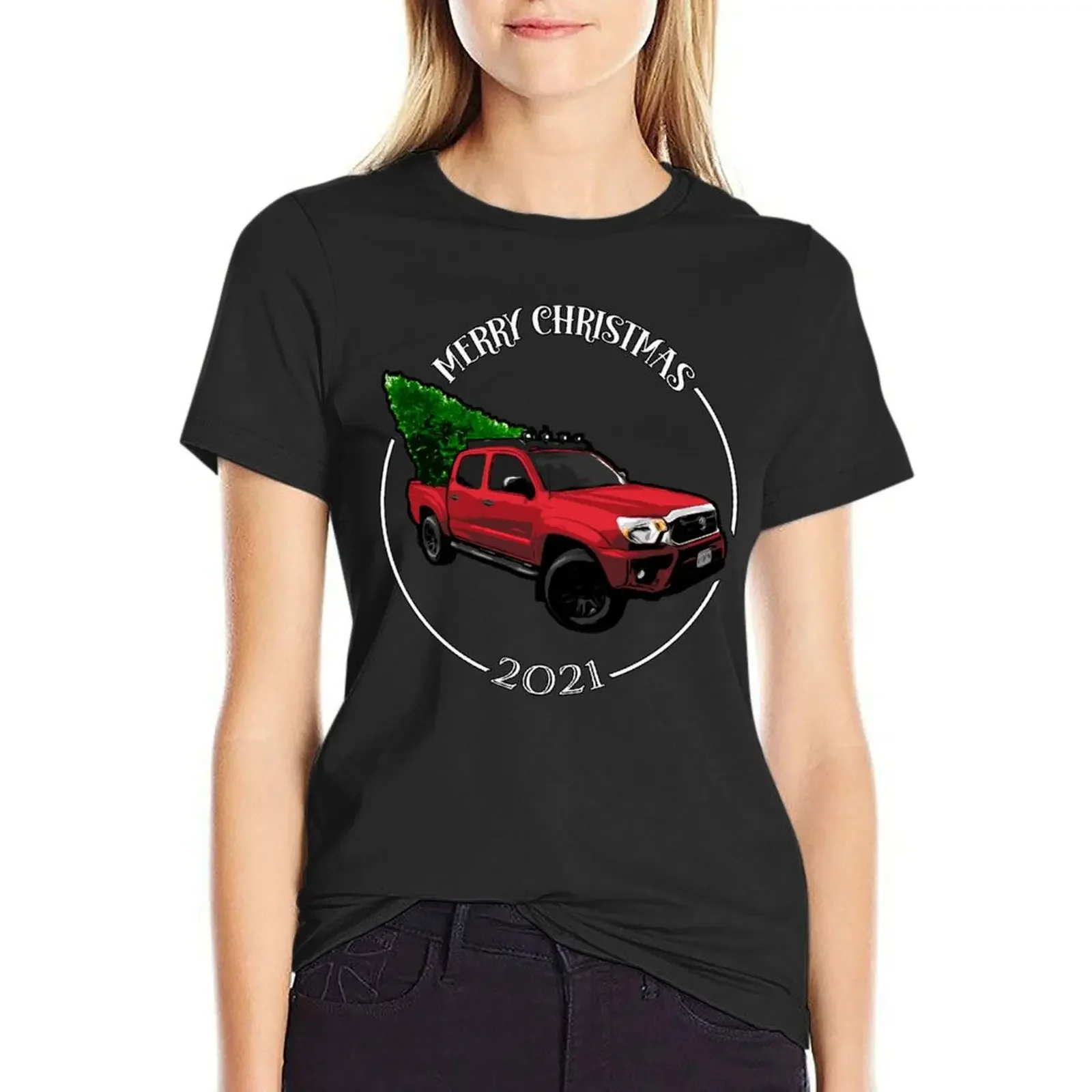 Red Truck with Christmas Tree T-Shirt funny animal prinfor Short sleeve tee Aesthetic clothing rock and roll t shirts for Women
Red Truck with Christmas Tree T-Shirt funny animal prinfor Short sleeve tee Aesthetic clothing rock and roll t shirts for Women