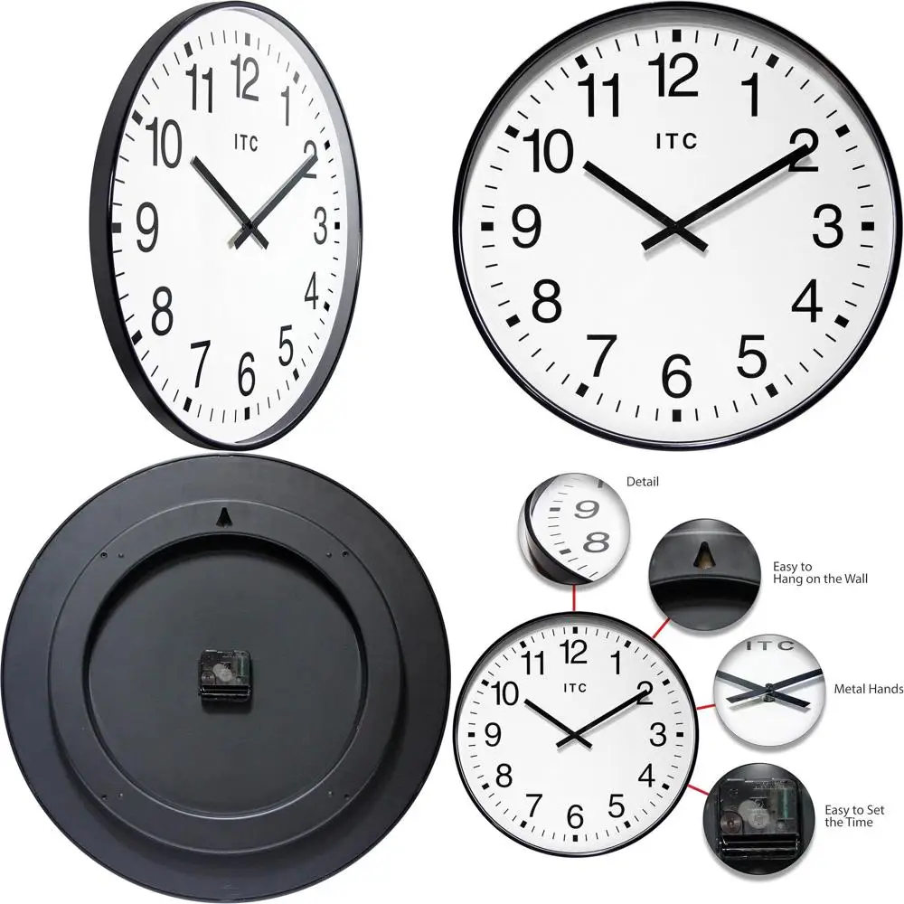 19 Inch Silent Battery-Powered Round Clock, Easy Read, Ideal for Office, Classroom, School, Black
19 Inch Silent Battery-Powered Round Clock, Easy Read, Ideal for Office, Classroom, School, Black