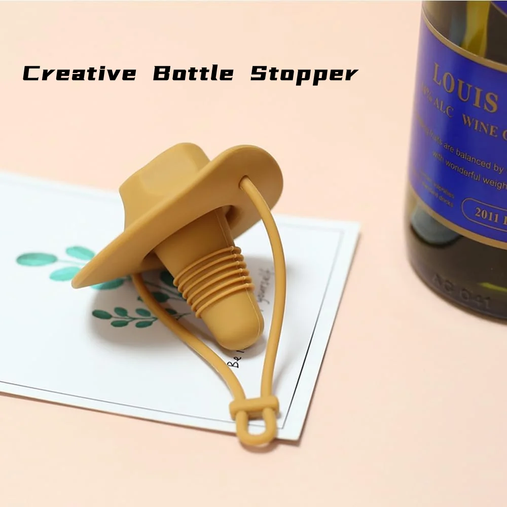 Reusable Leak Proof Silicone Bottle Stopper Creative Cowboy Hat Shape Wine Bottle Stoppers Champagne Bottle Wine Preserver
Reusable Leak Proof Silicone Bottle Stopper Creative Cowboy Hat Shape Wine Bottle Stoppers Champagne Bottle Wine Preserver