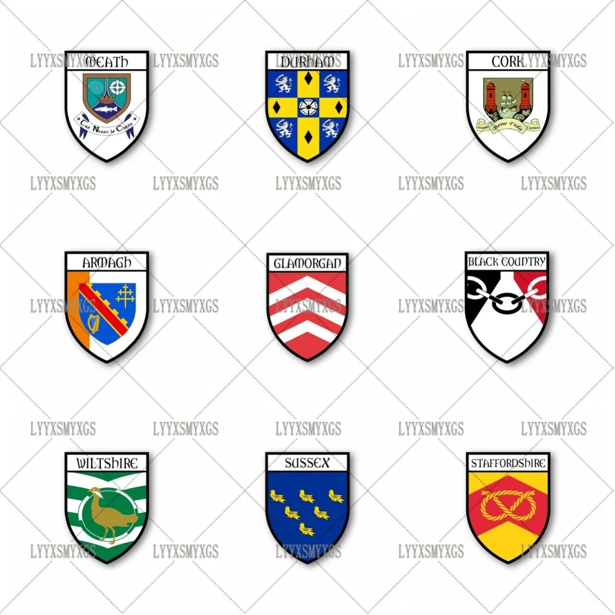 Self-Adhesive Custom county shield crest flag Car Stickers Waterproof Sunscreen Vinyl Decal PVC wholesale Car Accessories
Self-Adhesive Custom county shield crest flag Car Stickers Waterproof Sunscreen Vinyl Decal PVC wholesale Car Accessories