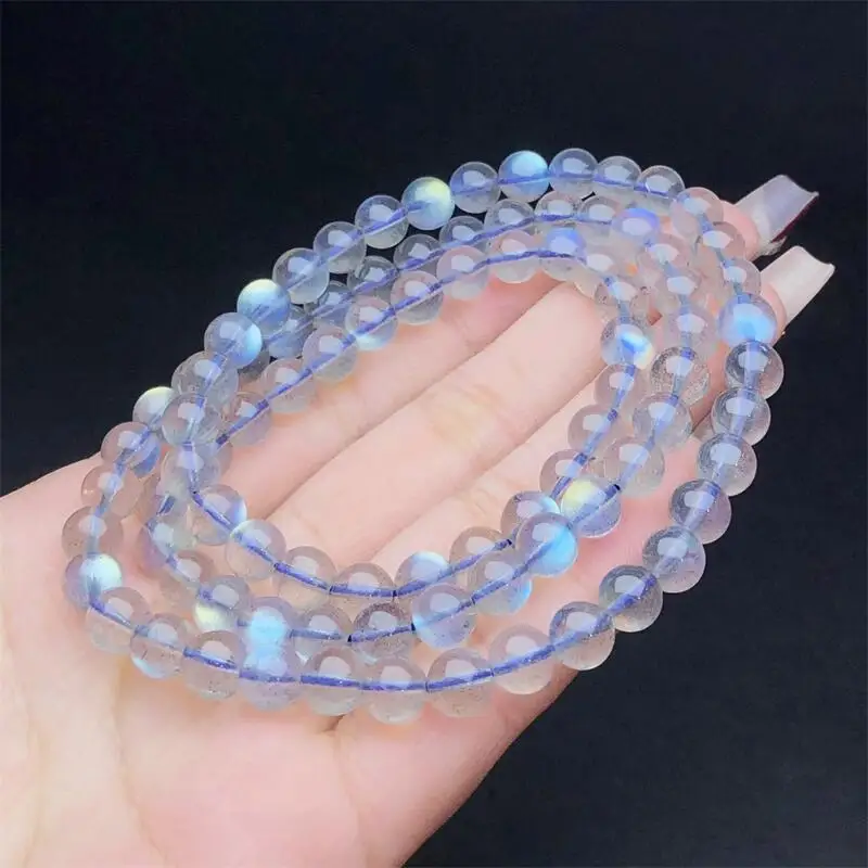 6MM Natural Gray Moon Stone Triple Circle Bracelet Handmade Stretch Rope Bracelet Luxury Jewelry Energy Healing Gift 1PCS
6MM Natural Gray Moon Stone Triple Circle Bracelet Handmade Stretch Rope Bracelet Luxury Jewelry Energy Healing Gift 1PCS