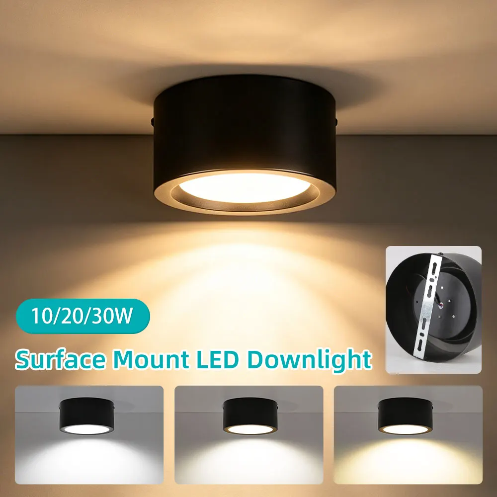Surface Mounted Iron LED Downlight 10W 20W 30W 3 Color Change Cold White Ceiling Spotlight AC220V Indoor Lighting for Kitchen
Surface Mounted Iron LED Downlight 10W 20W 30W 3 Color Change Cold White Ceiling Spotlight AC220V Indoor Lighting for Kitchen