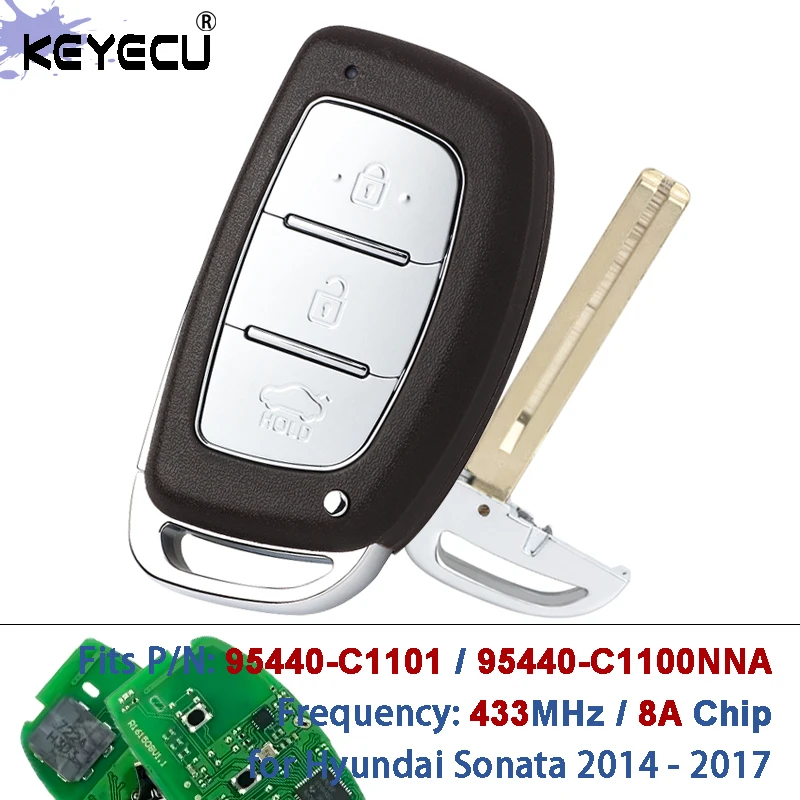 KEYECU P/N: 95440-C1101 95440-C1100NNA 433 МГц 8A Чип Smart Keyless Remote Автомобильный ключ для Hyundai Sonata 2014 2015 2016 2017
KEYECU P/N: 95440-C1101 95440-C1100NNA 433 МГц 8A Чип Smart Keyless Remote Автомобильный ключ для Hyundai Sonata 2014 2015 2016 2017