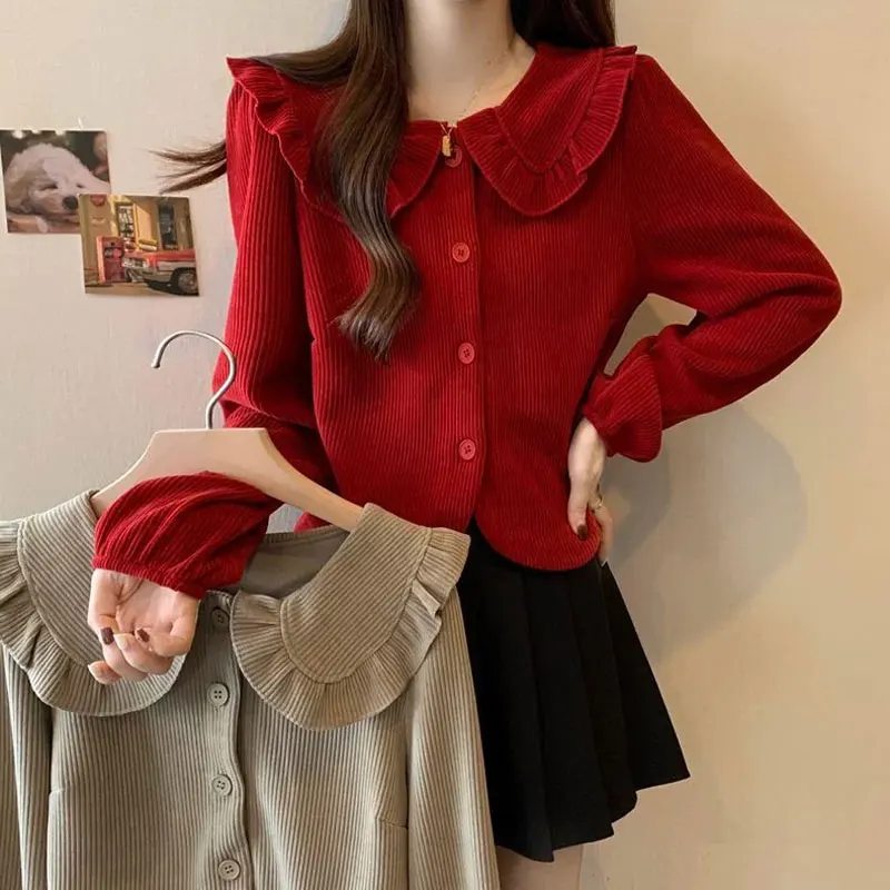 French Style Doll Collar Shirt Autumn Winter Solid Color Women's Clothing Korean Chic Single-breasted Commute Long Sleeve Blouse
French Style Doll Collar Shirt Autumn Winter Solid Color Women's Clothing Korean Chic Single-breasted Commute Long Sleeve Blouse
