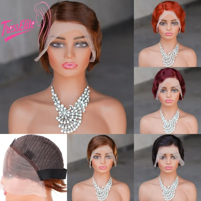 High Quality 13x4 Lace Frontal Short Pixie Human Hair 1B#33# Wigs Multiple Colors To Choose From Pre Plucked Baby Hair for Women
High Quality 13x4 Lace Frontal Short Pixie Human Hair 1B#33# Wigs Multiple Colors To Choose From Pre Plucked Baby Hair for Women