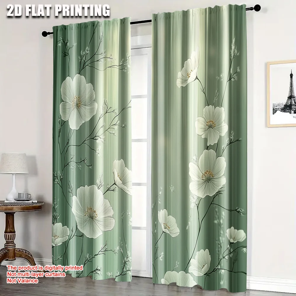 2pcs, Curtains 2D print Sage Green Floral Fabric (without rod) Stuff Clearance for Bedroom & Living Room Decor
2pcs, Curtains 2D print Sage Green Floral Fabric (without rod) Stuff Clearance for Bedroom & Living Room Decor