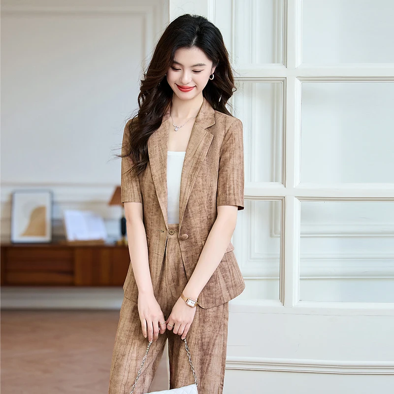 Spring Summer Formal Pantsuits with Pants and Jackets Coat Professional Career Interview Trousers Set Ladies Office Outfits
Spring Summer Formal Pantsuits with Pants and Jackets Coat Professional Career Interview Trousers Set Ladies Office Outfits
