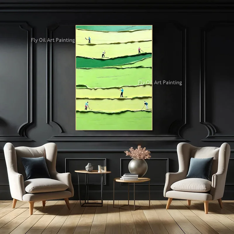 Fashion Wall Art Items Hand Made Green Yellow Knife Thick People Playing On Land Oil Painting Large Abstract Men Canvas Artwork
Fashion Wall Art Items Hand Made Green Yellow Knife Thick People Playing On Land Oil Painting Large Abstract Men Canvas Artwork