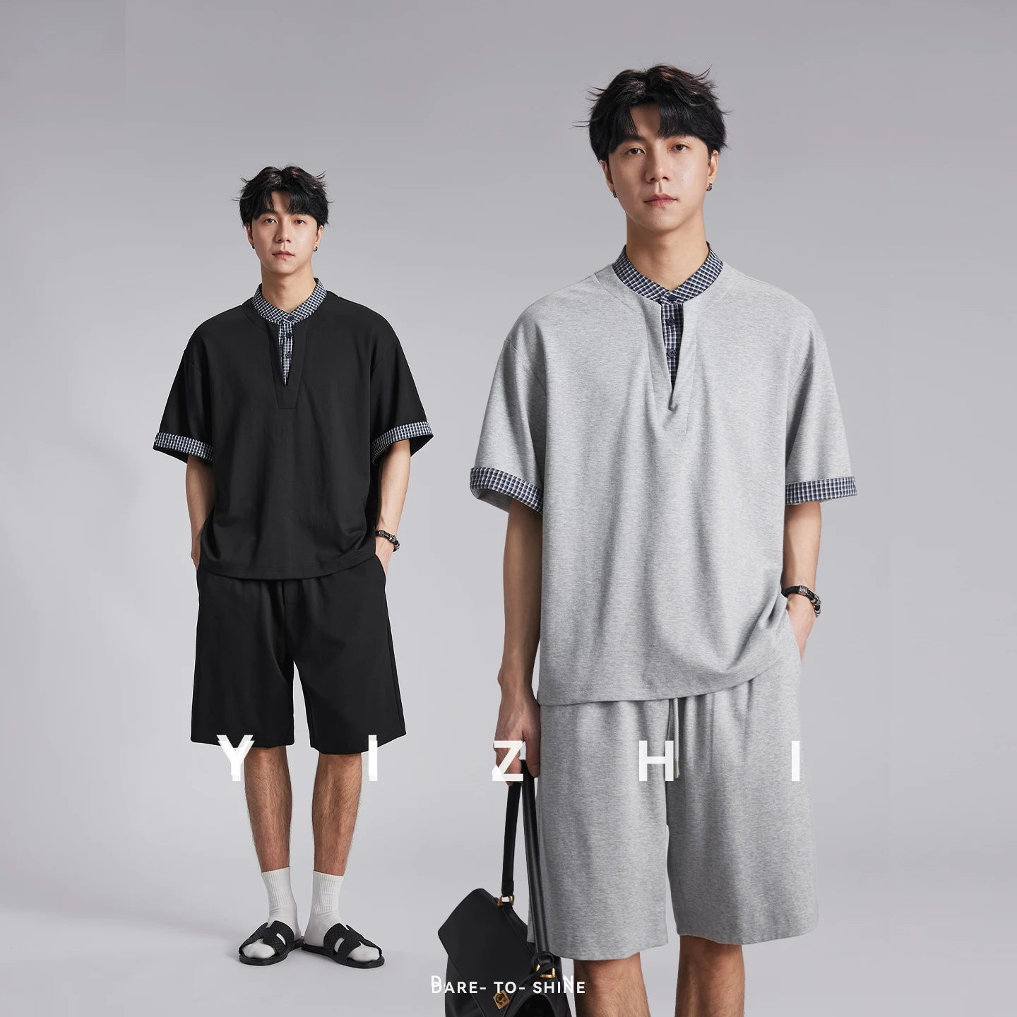 Men Fake Two-piece Plaid Spliced Short Sleeve Set Summer Japanese Style Loose Casual 2pcs Tracksuit Tops And Shorts Outfit
Men Fake Two-piece Plaid Spliced Short Sleeve Set Summer Japanese Style Loose Casual 2pcs Tracksuit Tops And Shorts Outfit