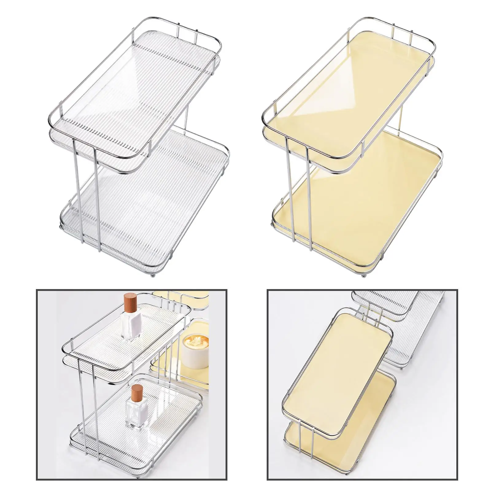 Countertop Shelf Organizer with Handles Multiuse 2 Layers Cosmetic Organizer
Countertop Shelf Organizer with Handles Multiuse 2 Layers Cosmetic Organizer