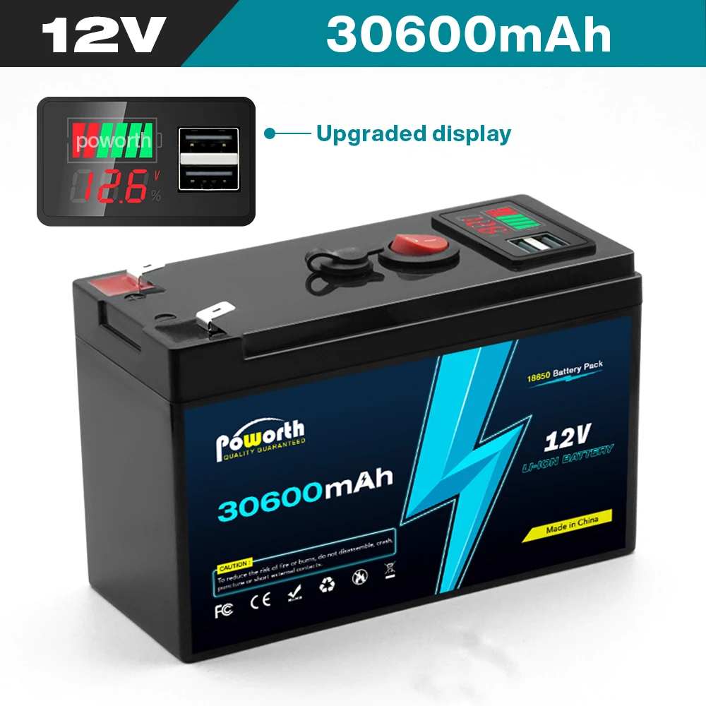 12v Battery Pack 30.6AH LiFePO4 Lithium Battery, Built-in 30A BMS, 5000+ Cycles Rechargeable Deep Cycle Battery, for Solar Power
12v Battery Pack 30.6AH LiFePO4 Lithium Battery, Built-in 30A BMS, 5000+ Cycles Rechargeable Deep Cycle Battery, for Solar Power