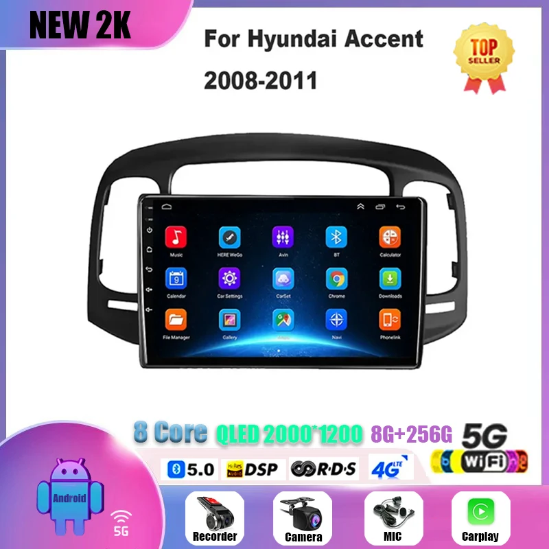 Для Hyundai Accent 2008 2009 2010 2011 Android 13 Автомобильный радиоприемник Мультимедийный видеоплеер Авто стерео GPS-навигация Bluetooth Carplay
Для Hyundai Accent 2008 2009 2010 2011 Android 13 Автомобильный радиоприемник Мультимедийный видеоплеер Авто стерео GPS-навигация Bluetooth Carplay