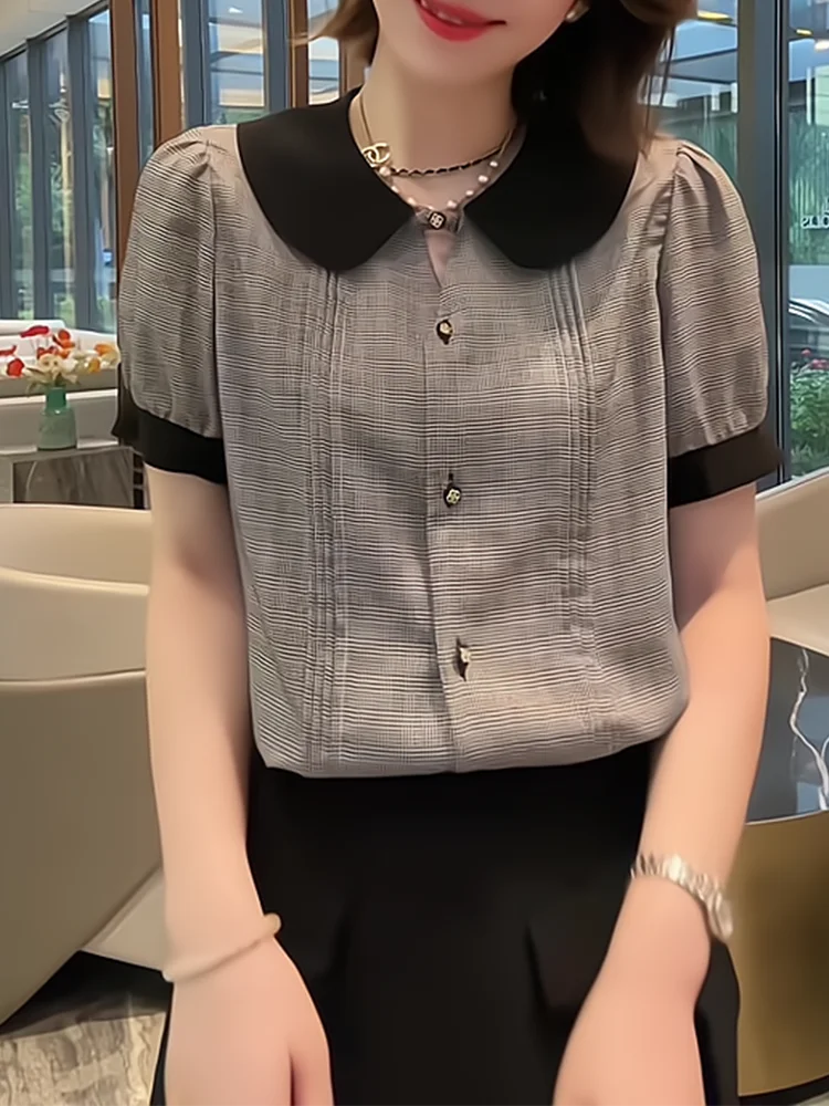 Summer New Women's ort Sve Striped irt Texture Contrast Color Korean Sle Versatile Faionable Top Casual Commute Sle
Summer New Women's ort Sve Striped irt Texture Contrast Color Korean Sle Versatile Faionable Top Casual Commute Sle