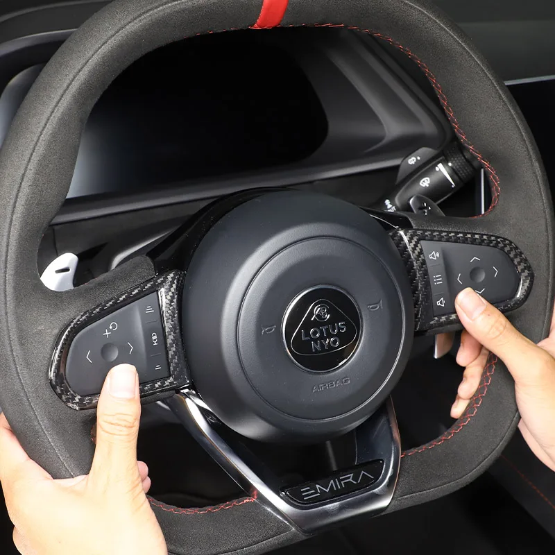Для Lotus EMIRA 2021-2023 настоящее углеродное волокно, кнопка на руль автомобиля, декоративная рамка, наклейка, аксессуары для салона автомобиля 
Для Lotus EMIRA 2021-2023 настоящее углеродное волокно, кнопка на руль автомобиля, декоративная рамка, наклейка, аксессуары для салона автомобиля