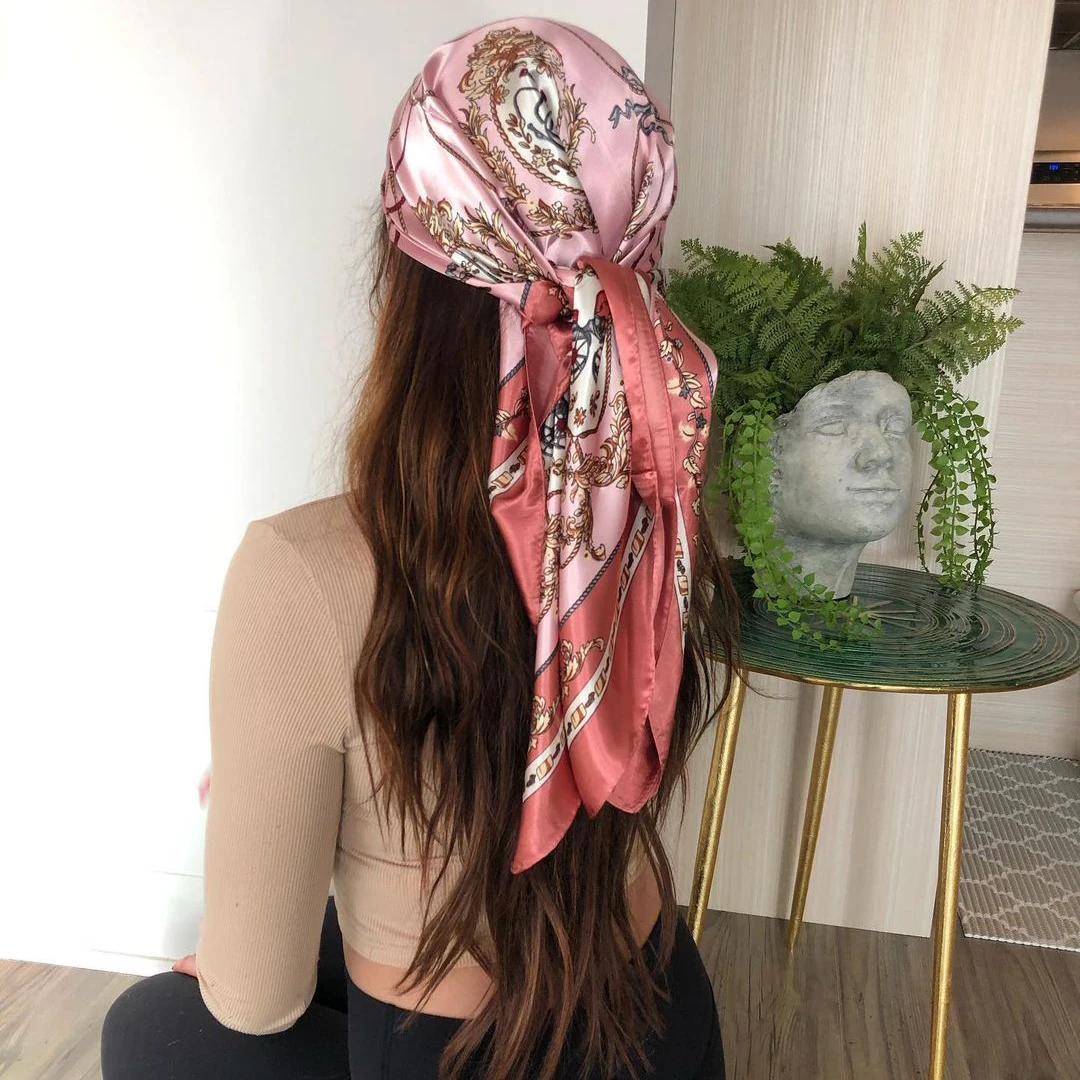 90*90cm Square Multipurpose Silk Scarf Lady Outdoor Beach Breast wrap Neck Hair Decorate Headband Echarpe Luxe Kerchief
90*90cm Square Multipurpose Silk Scarf Lady Outdoor Beach Breast wrap Neck Hair Decorate Headband Echarpe Luxe Kerchief