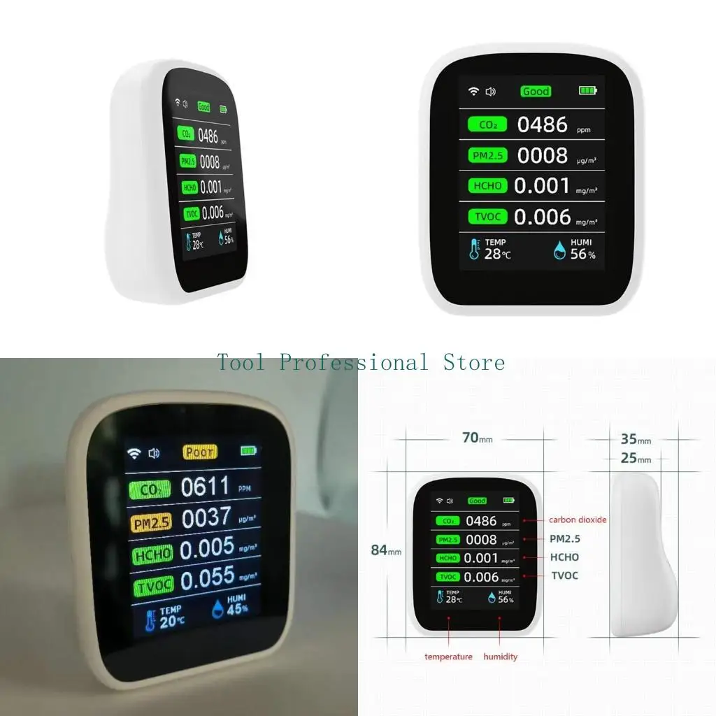 57QF Air-Quality Monitor Indoor-CO2-Detector Carbon Dioxide Monitor Particulate Matter Dust Temperature Humidity Measurement
57QF Air-Quality Monitor Indoor-CO2-Detector Carbon Dioxide Monitor Particulate Matter Dust Temperature Humidity Measurement