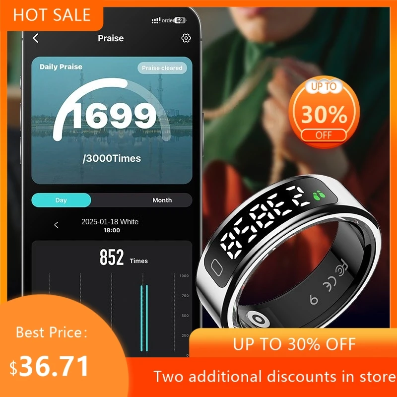 Heart Rate Blood Oxygen Sleep Meter Step Exercise Remote Control Photography Gesture Control Touch Screen Smart Ring New 2026
Heart Rate Blood Oxygen Sleep Meter Step Exercise Remote Control Photography Gesture Control Touch Screen Smart Ring New 2026