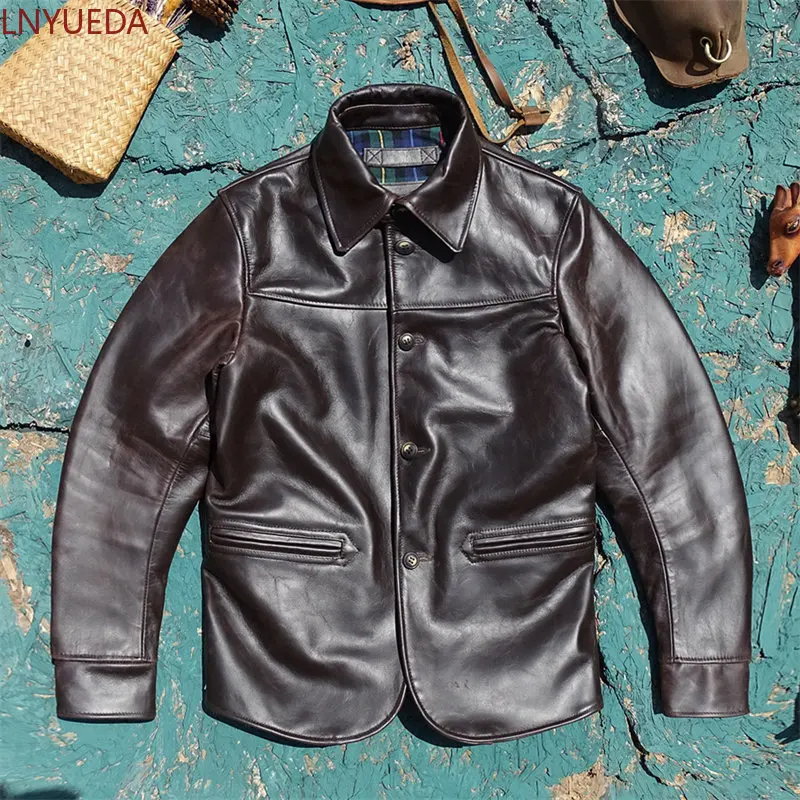 Men Vegetable‑Tanned Top Grain Cowhide Jacket Imported Uncoated Oil‑Waxed Sturdy Brake Worker Style with Back Waist Belt
Men Vegetable‑Tanned Top Grain Cowhide Jacket Imported Uncoated Oil‑Waxed Sturdy Brake Worker Style with Back Waist Belt