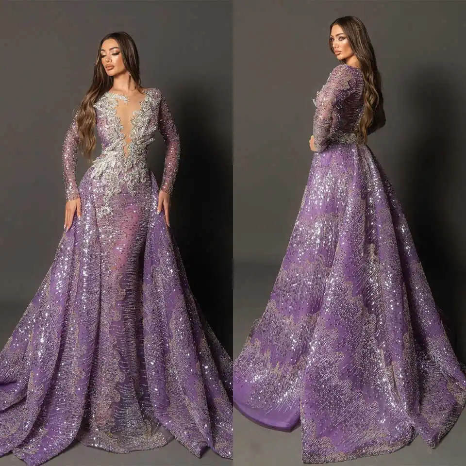 Illusion Evening Dresses Mermaid O-Neck Beading Sequins Crystal Long Sleeve Prom Party Dress Vestido De Noite Custom Made
Illusion Evening Dresses Mermaid O-Neck Beading Sequins Crystal Long Sleeve Prom Party Dress Vestido De Noite Custom Made