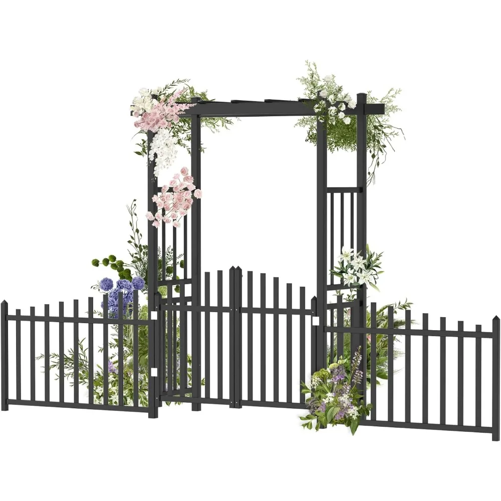 Garden Arbor with Gate and Fence, PVC Wedding Arch for Ceremony Party, Garden Trellis for Climbing Plants Outdoor
Garden Arbor with Gate and Fence, PVC Wedding Arch for Ceremony Party, Garden Trellis for Climbing Plants Outdoor
