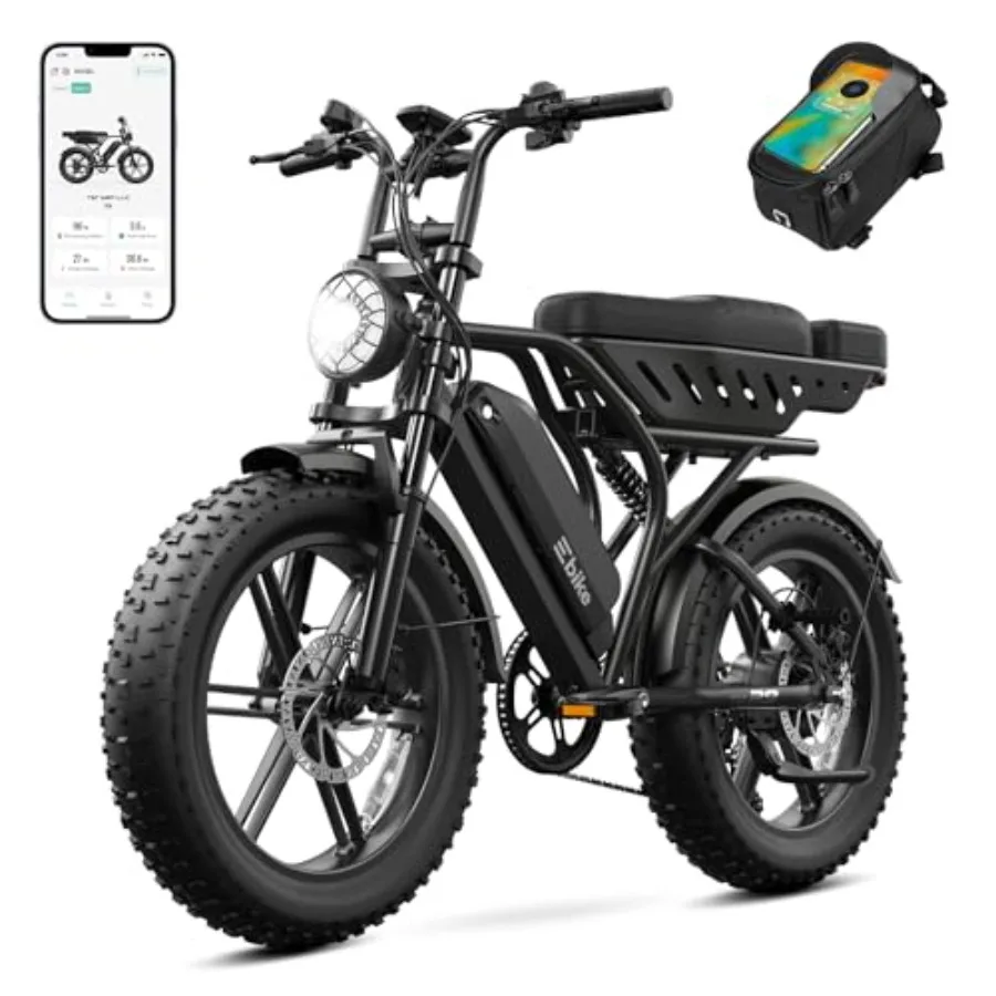 All-Terrain Electric Bike for Adults, Aluminum Alloy Frame, Matte Black, 1500W Peak Power with 20 Fat Tires and 48V 30AH Batter
All-Terrain Electric Bike for Adults, Aluminum Alloy Frame, Matte Black, 1500W Peak Power with 20 Fat Tires and 48V 30AH Batter