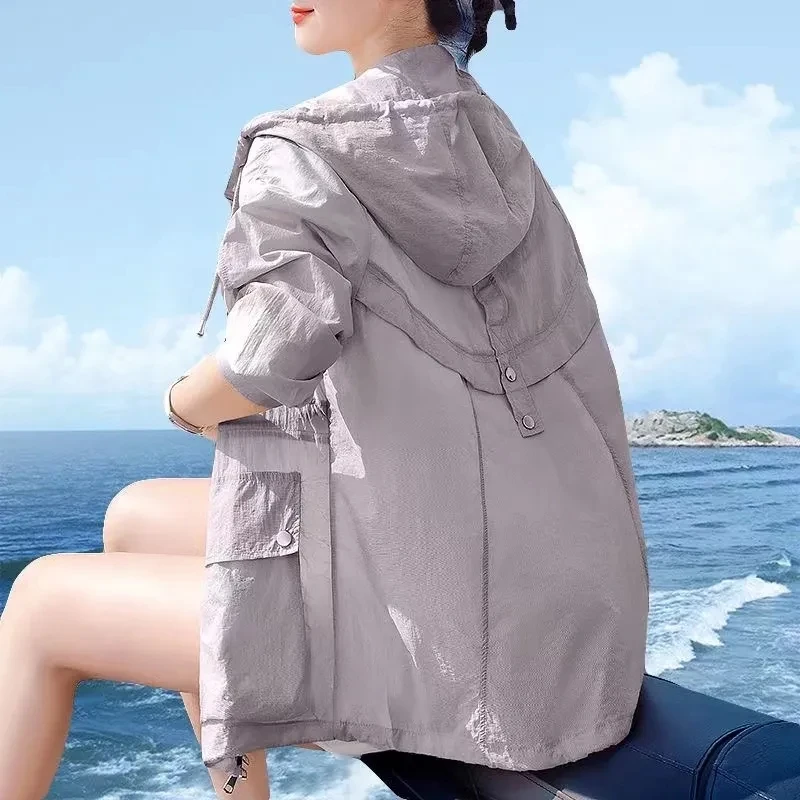Summer Hooded Sun Protection Clothing Women's Thin Short Jacket 2025 New Sun Protection Clothing Jacket Thin Women Trench Coat
Summer Hooded Sun Protection Clothing Women's Thin Short Jacket 2025 New Sun Protection Clothing Jacket Thin Women Trench Coat