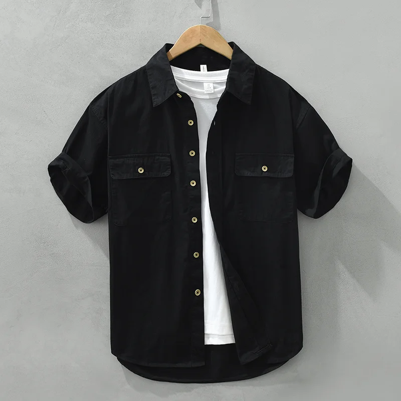 2023 New Summer Men's Business Dress Shirts Casual Solid Button Social Black Tops Safari Style Daily
2023 New Summer Men's Business Dress Shirts Casual Solid Button Social Black Tops Safari Style Daily