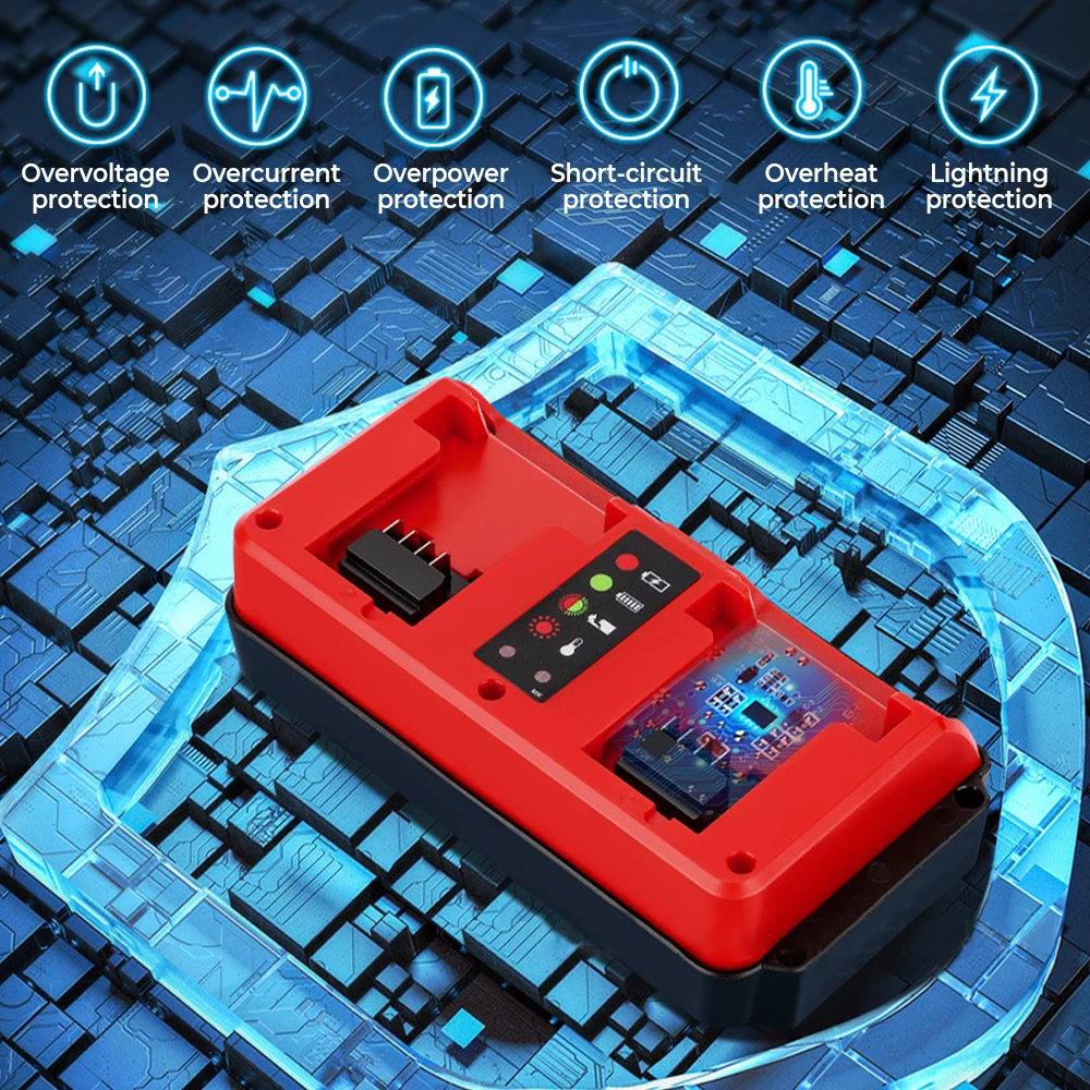 New Portable Dual Ports Charger For Milwaukee 18V-20V Lithium Battery Rechargeable 48-11-1815 48-11-1820 48-11-1830 Fast Charger
New Portable Dual Ports Charger For Milwaukee 18V-20V Lithium Battery Rechargeable 48-11-1815 48-11-1820 48-11-1830 Fast Charger