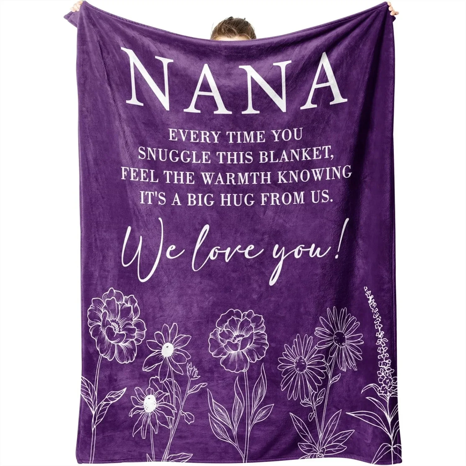 Soft Throw Blanket for Nana, 50x60 Purple Gift from Grandkids for Birthday or Mother's Day
Soft Throw Blanket for Nana, 50x60 Purple Gift from Grandkids for Birthday or Mother's Day