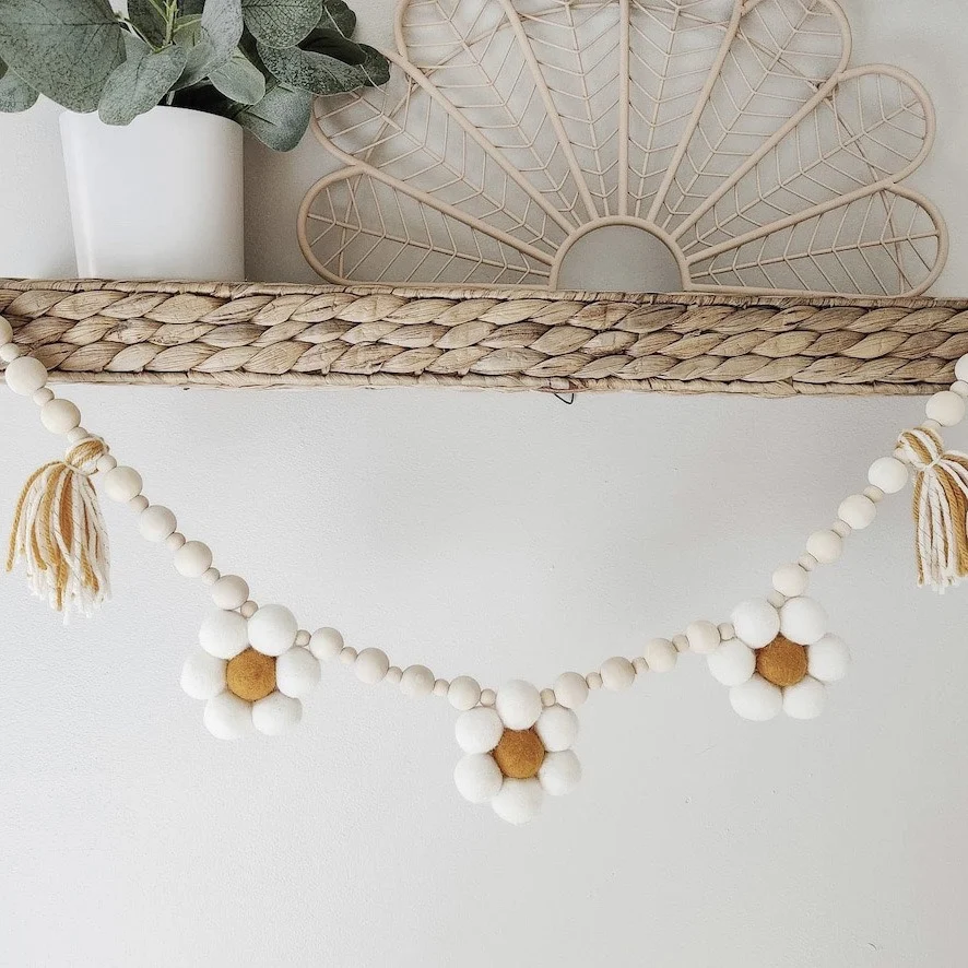 Boho Tassel Garland with Wooden Beads, Daisy Garland Decor Farmhouse Wall Classroom Birthday Party Banner Baby Shower Decor
Boho Tassel Garland with Wooden Beads, Daisy Garland Decor Farmhouse Wall Classroom Birthday Party Banner Baby Shower Decor