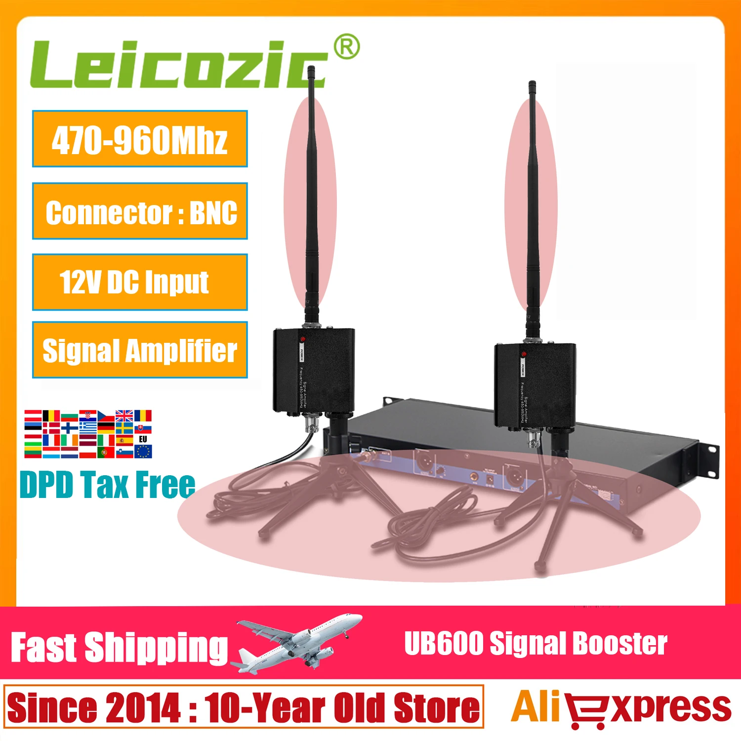 Leicozic Antenna Distribution System Signal Booster Amplifer 450-960Mhz BNC Cables For UHF Wireless Microphone UB600 470-960Mhz
Leicozic Antenna Distribution System Signal Booster Amplifer 450-960Mhz BNC Cables For UHF Wireless Microphone UB600 470-960Mhz