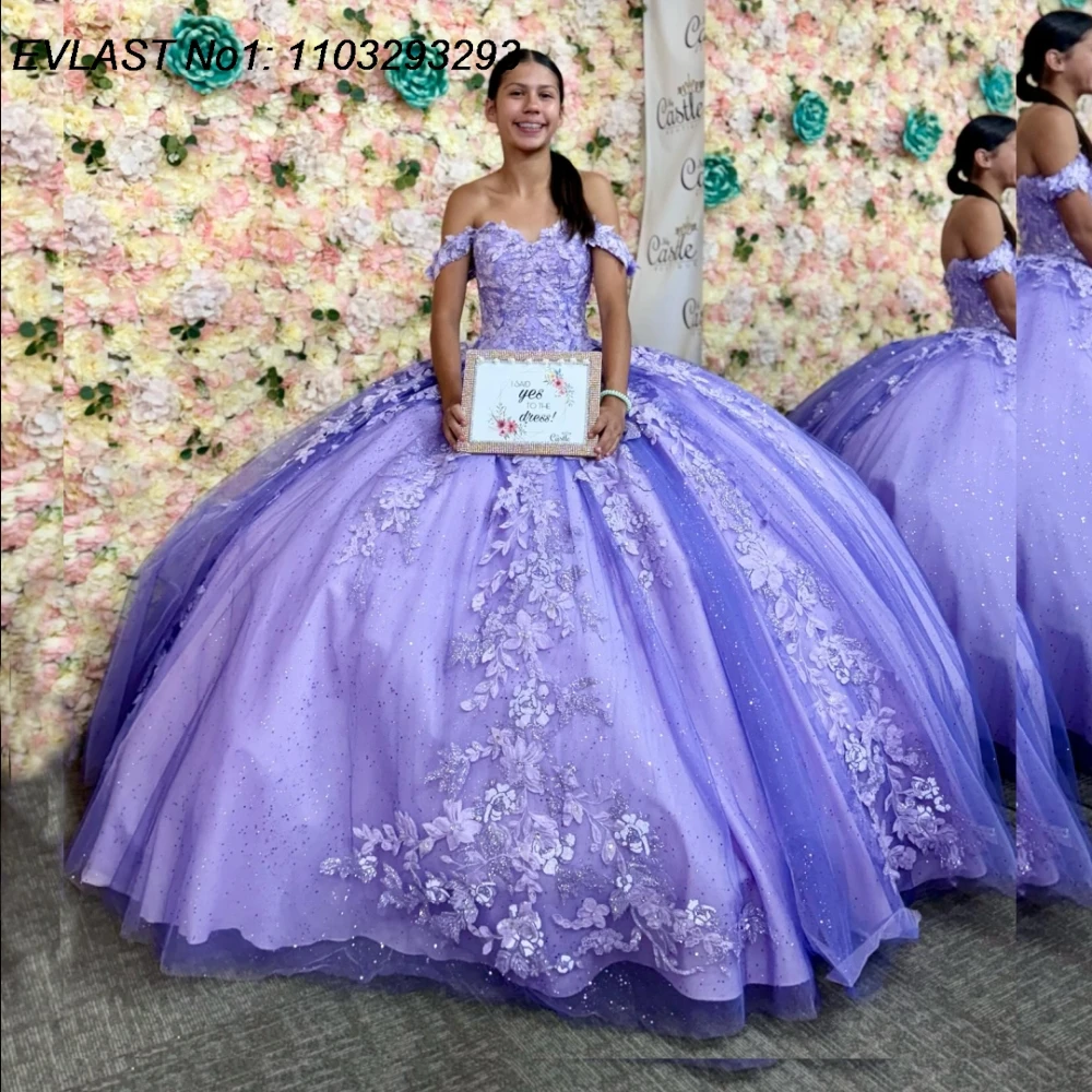 EVLAST Customized Glitter Lilac Quinceanera Dress Ball Gown Shiny Lace Applique Beaded Corset Sweet 16 Vestido De 15 Anos E1Q363
EVLAST Customized Glitter Lilac Quinceanera Dress Ball Gown Shiny Lace Applique Beaded Corset Sweet 16 Vestido De 15 Anos E1Q363