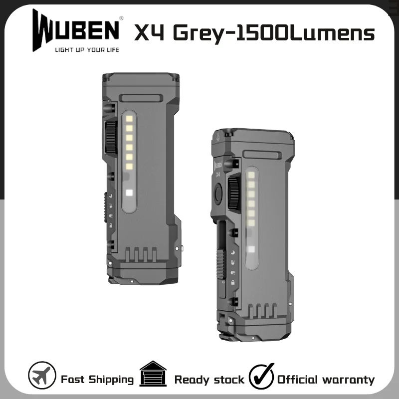 WUBEN X4 EDC Flashlight Max 1500Lumens-Grey
WUBEN X4 EDC Flashlight Max 1500Lumens-Grey