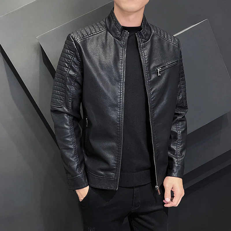 Men's jacket High quality casual men's clothing brand jacket Fashion standing collar slim fitting windproof PU motorcycle suit
Men's jacket High quality casual men's clothing brand jacket Fashion standing collar slim fitting windproof PU motorcycle suit