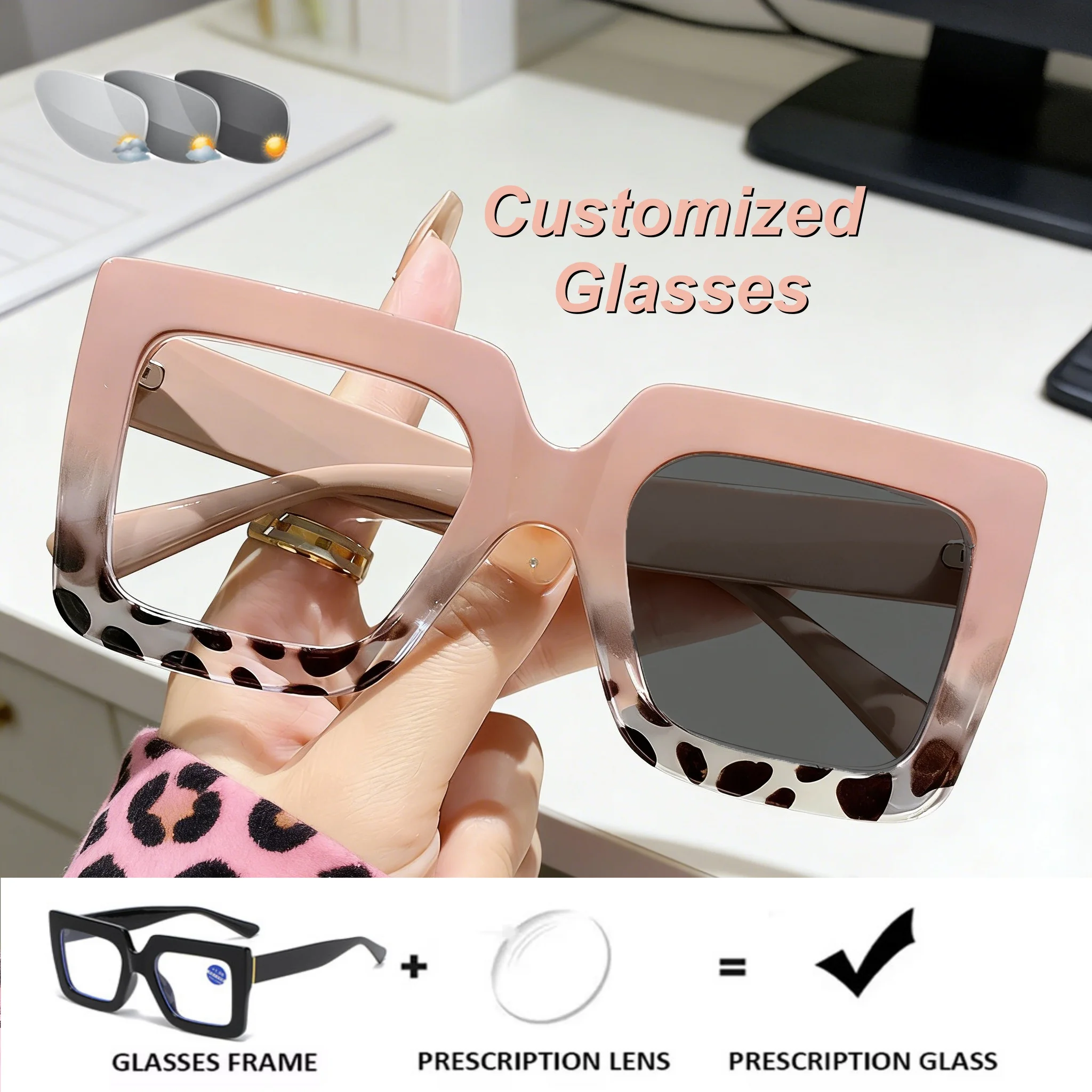 Модные очки с увеличенной оправой, фотохромные, женские, с диоптриями, в ретро-стиле, нейтральные, с возможностью индивидуальной настройки, с защитой от синего света
Модные очки с увеличенной оправой, фотохромные, женские, с диоптриями, в ретро-стиле, нейтральные, с возможностью индивидуальной настройки, с защитой от синего света