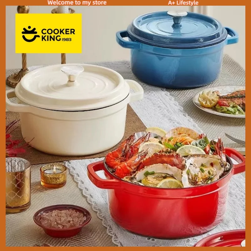 COOKER KING Spot Goods 22/24 см Эмалированная кастрюля для супа с антипригарным покрытием Кастрюля для тушения большой емкости с крышкой Многофункциональная кастрюля с двойными ушками
COOKER KING Spot Goods 22/24 см Эмалированная кастрюля для супа с антипригарным покрытием Кастрюля для тушения большой емкости с крышкой Многофункциональная кастрюля с двойными ушками
