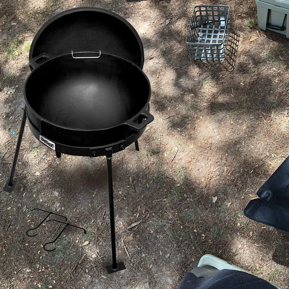 5 Gallon Cast Iron Jambalaya Pot, with Lid amp Stand, Black
5 Gallon Cast Iron Jambalaya Pot, with Lid amp Stand, Black