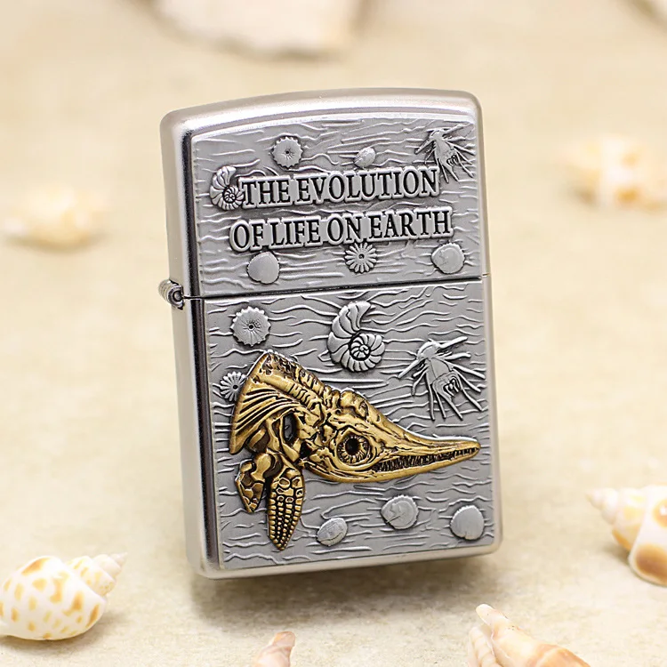 Genuine Zippo oil lighter copper windproof Cambrian ichthyosaur cigarette Kerosene lighters Gift anti-counterfeiting code
Genuine Zippo oil lighter copper windproof Cambrian ichthyosaur cigarette Kerosene lighters Gift anti-counterfeiting code