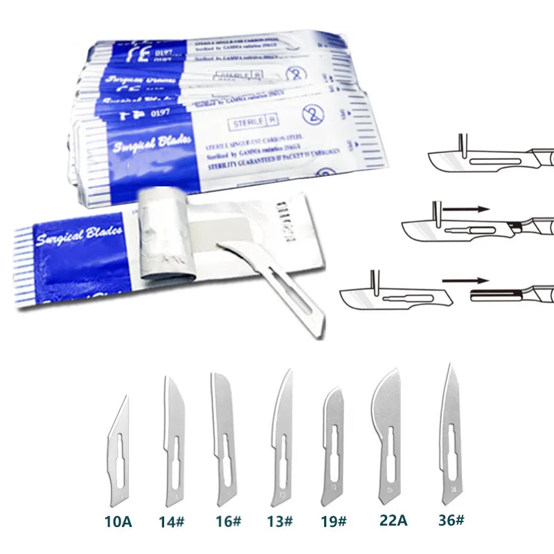 10 шт. 10A-22A стерильные хирургические лезвия из углеродистой стали скальпель нож для DIY резки телефона ремонт резьба уход обслуживание
10 шт. 10A-22A стерильные хирургические лезвия из углеродистой стали скальпель нож для DIY резки телефона ремонт резьба уход обслуживание