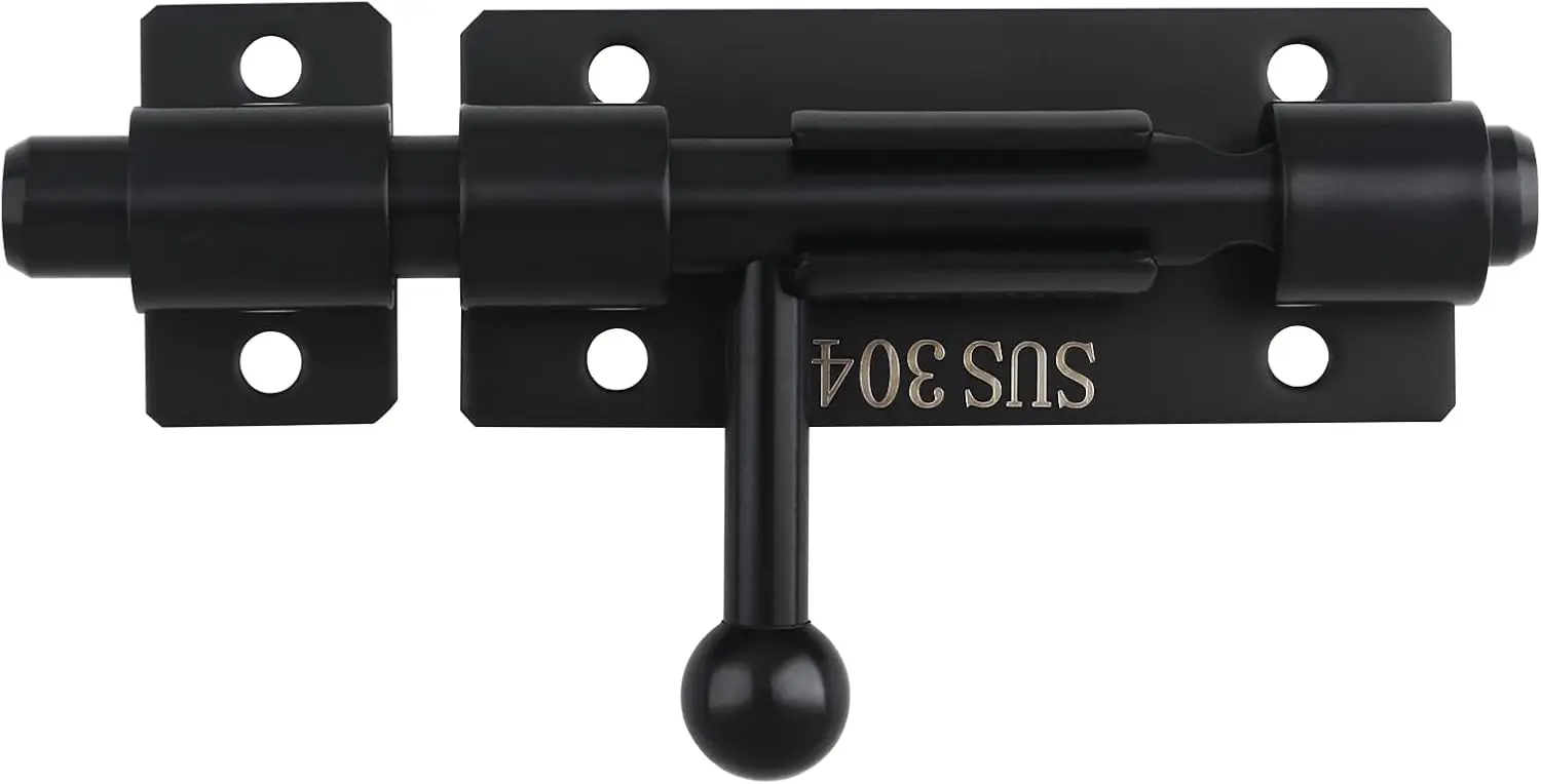 4.2 inch Barrel Bolt Latch, SUS304 Stainless Steel Slide Lock with Padlock Hole, Heavy Duty for Wooden Fence, Yard Door, Barn
4.2 inch Barrel Bolt Latch, SUS304 Stainless Steel Slide Lock with Padlock Hole, Heavy Duty for Wooden Fence, Yard Door, Barn