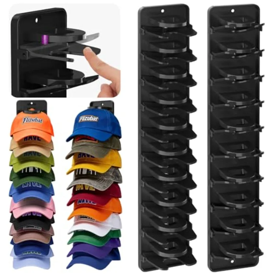 Spring Clip Hat Organizer for Baseball Caps 2 Pack Wall Hat Rack for Door and Closet Keeps 20 Hats Tidy in Entryway Dorm Bedroo
Spring Clip Hat Organizer for Baseball Caps 2 Pack Wall Hat Rack for Door and Closet Keeps 20 Hats Tidy in Entryway Dorm Bedroo