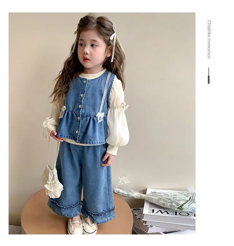 2Pcs Korean style Spring Fall Kids Children Oversized Wide Leg Denim Overalls Set Baby Clothes Set Girls Loose Casual Pants
2Pcs Korean style Spring Fall Kids Children Oversized Wide Leg Denim Overalls Set Baby Clothes Set Girls Loose Casual Pants