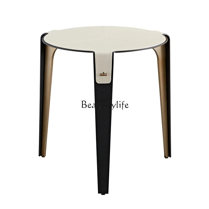 Light Luxury Minimalist Saddle Leather Edge Simple Modern Stainless Steel Household Round Corner Creative Bedside Table
Light Luxury Minimalist Saddle Leather Edge Simple Modern Stainless Steel Household Round Corner Creative Bedside Table