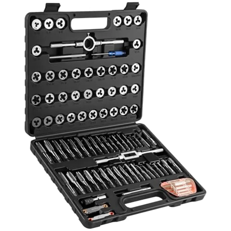 Anfrere 84pc Tap and Die Set in SAE and Metric Sizes, Standard Tap Set and Die Tool Set for Threading and Rethreading Internal
Anfrere 84pc Tap and Die Set in SAE and Metric Sizes, Standard Tap Set and Die Tool Set for Threading and Rethreading Internal