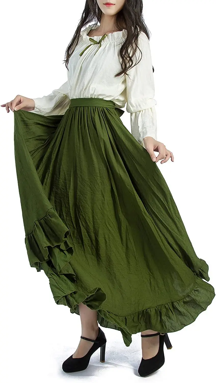 Halloween Vintage Medieval Dress for Women Renaissance Party Costume Long Sleeve Top Drawstring Temperament Long Skirt 2Pcs Set
Halloween Vintage Medieval Dress for Women Renaissance Party Costume Long Sleeve Top Drawstring Temperament Long Skirt 2Pcs Set